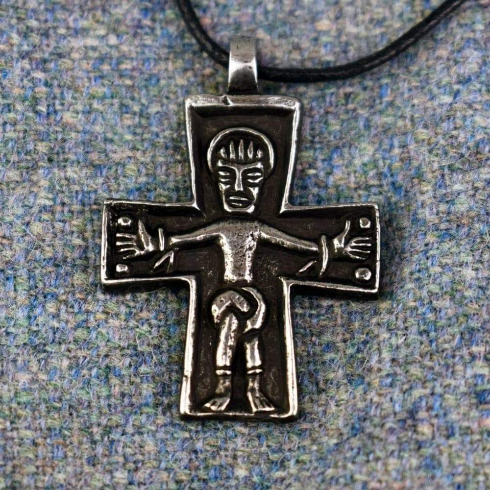 Vikings Old Christian Cross Pewter Pendant