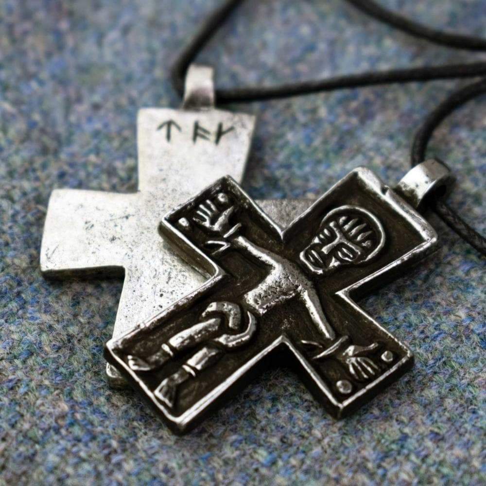 Vikings Old Christian Cross Pewter Pendant