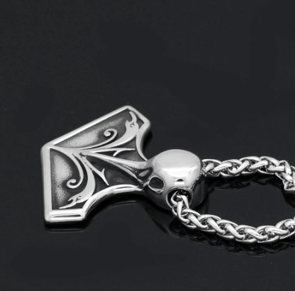 Pendants & Necklaces Vikings Raven Mjolnir Stainless Steel Pendant Necklace Ancient Treasures Ancientreasures Viking Odin Thor Mjolnir Celtic Ancient Egypt Norse Norse Mythology