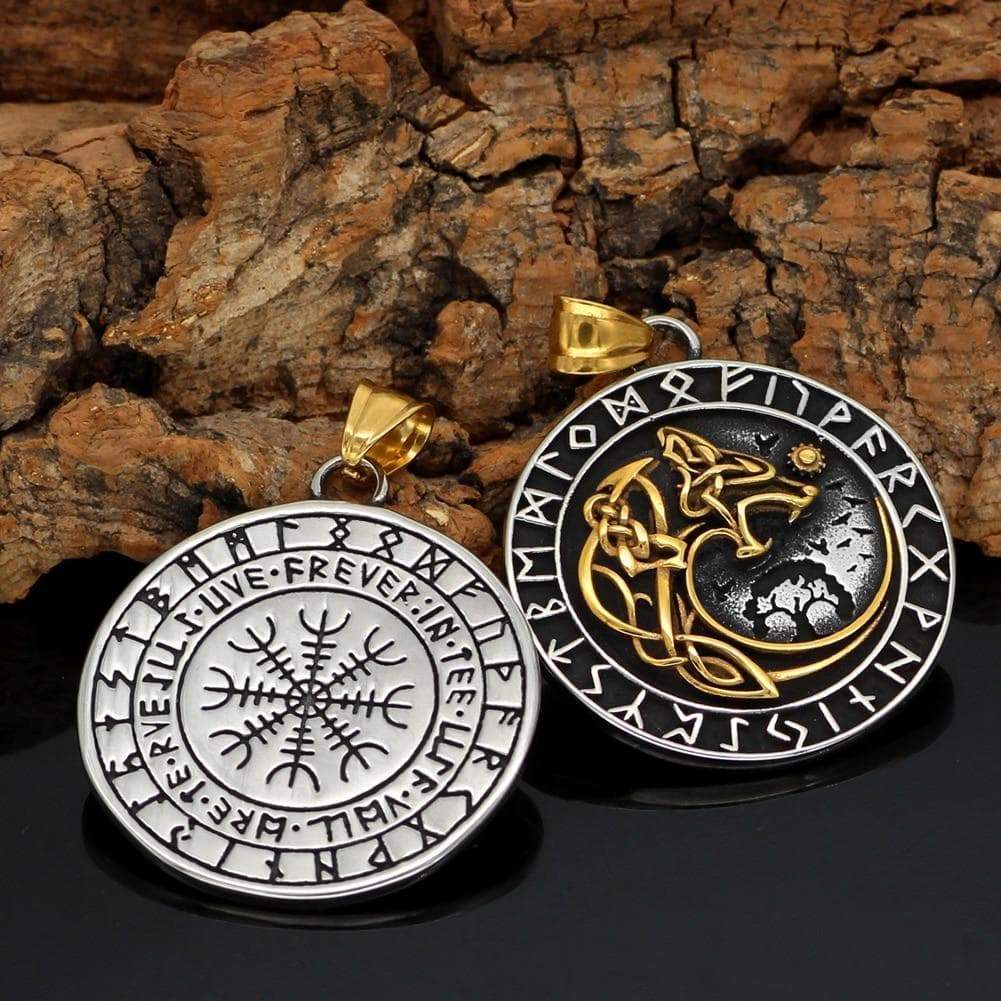 Pendants & Necklaces Vikings Skoll Ragnarok Pendant & Necklace Ancient Treasures Ancientreasures Viking Odin Thor Mjolnir Celtic Ancient Egypt Norse Norse Mythology