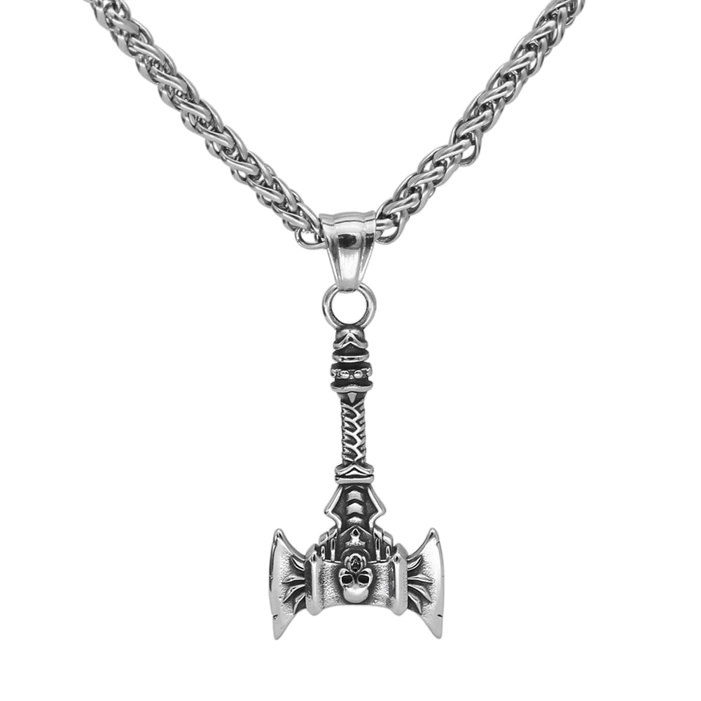 Pendants & Necklaces Vikings Skull Axe Stainless Steel Necklace Ancient Treasures Ancientreasures Viking Odin Thor Mjolnir Celtic Ancient Egypt Norse Norse Mythology