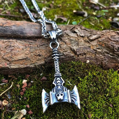 Pendants & Necklaces Vikings Skull Axe Stainless Steel Necklace Ancient Treasures Ancientreasures Viking Odin Thor Mjolnir Celtic Ancient Egypt Norse Norse Mythology