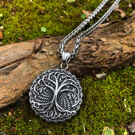 Pendants & Necklaces Vikings Tree of Life Stainless Steel Pendant Necklace Ancient Treasures Ancientreasures Viking Odin Thor Mjolnir Celtic Ancient Egypt Norse Norse Mythology