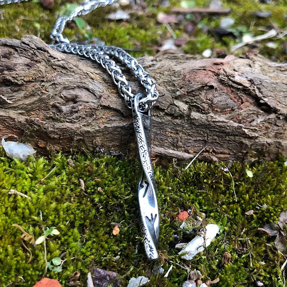 Pendants & Necklaces Vikings Twisted Rune Stainless Steel Pendant Necklace Ancient Treasures Ancientreasures Viking Odin Thor Mjolnir Celtic Ancient Egypt Norse Norse Mythology