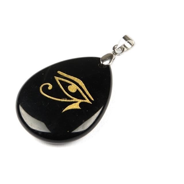 Pendants Obsidian Natural Stone Drop Shaped Pendant Necklace Engraved Egyptian Sun God Eye Of Horus Reiki Pendant Fashion Charm Crystal Jewellry|Pendants| Ancient Treasures Ancientreasures Viking Odin Thor Mjolnir Celtic Ancient Egypt Norse Norse Mythology