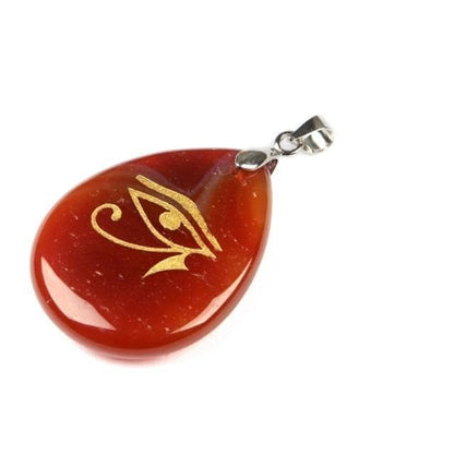 Pendants Red Agate Natural Stone Drop Shaped Pendant Necklace Engraved Egyptian Sun God Eye Of Horus Reiki Pendant Fashion Charm Crystal Jewellry|Pendants| Ancient Treasures Ancientreasures Viking Odin Thor Mjolnir Celtic Ancient Egypt Norse Norse Mythology