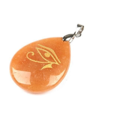 Pendants Red Aventurine Natural Stone Drop Shaped Pendant Necklace Engraved Egyptian Sun God Eye Of Horus Reiki Pendant Fashion Charm Crystal Jewellry|Pendants| Ancient Treasures Ancientreasures Viking Odin Thor Mjolnir Celtic Ancient Egypt Norse Norse Mythology