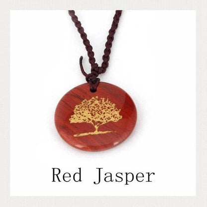 Pendants Red Jasper Natural Crystal Stone Disc Shape Fashion Pendants Engrave Tree Of Life Creative Jewelry Men's Women's Charm Pendants Necklace|Pendants| Ancient Treasures Ancientreasures Viking Odin Thor Mjolnir Celtic Ancient Egypt Norse Norse Mythology