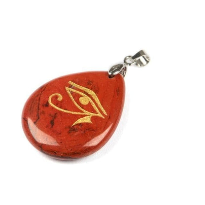 Pendants Red Jasper Natural Stone Drop Shaped Pendant Necklace Engraved Egyptian Sun God Eye Of Horus Reiki Pendant Fashion Charm Crystal Jewellry|Pendants| Ancient Treasures Ancientreasures Viking Odin Thor Mjolnir Celtic Ancient Egypt Norse Norse Mythology