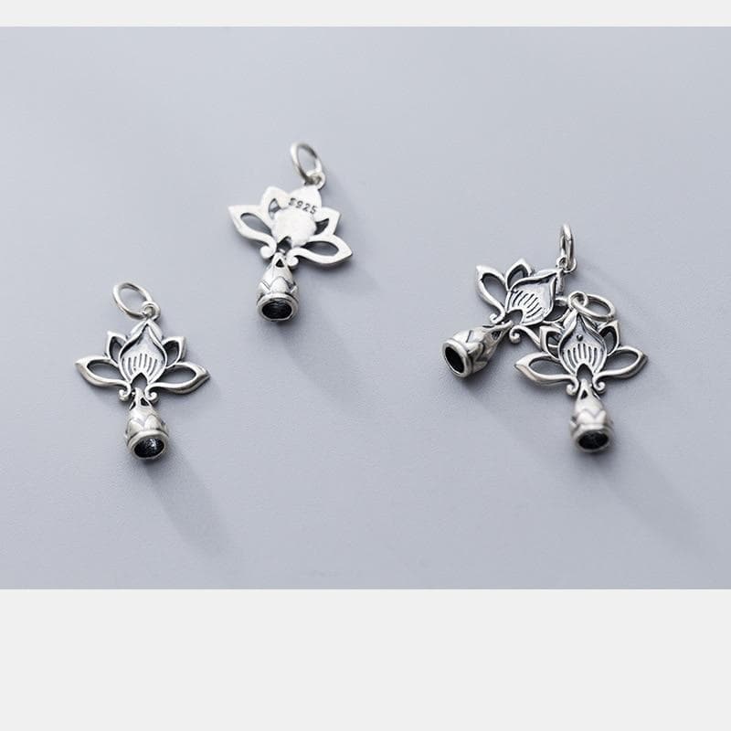 Pendants silver 1pcs 925 Sterling Silver Elegant Craft Hollow Out Matte Lotus Flower Charms 23mm Drop Necklace Pendants Findings DIY Women Jewelry|Pendants| Ancient Treasures Ancientreasures Viking Odin Thor Mjolnir Celtic Ancient Egypt Norse Norse Mythology