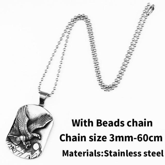 Pendants steel [361181] / China Beier 316L stainless steel Classic Animal Men's Pendant Eagle Chasing Pendant Necklace LLLHP104P|Pendants| Ancient Treasures Ancientreasures Viking Odin Thor Mjolnir Celtic Ancient Egypt Norse Norse Mythology