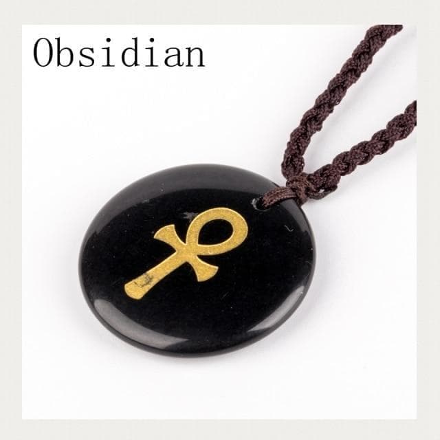 Pendants Style 4 Natural Stone Engrave Anka Cross Symbol Pendant Reiki Healing Crystal Religious Jewelry Men's and Women's Charm Pendant Necklace|Pendants| Ancient Treasures Ancientreasures Viking Odin Thor Mjolnir Celtic Ancient Egypt Norse Norse Mythology