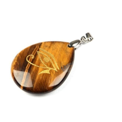 Pendants Tiger Eye Natural Stone Drop Shaped Pendant Necklace Engraved Egyptian Sun God Eye Of Horus Reiki Pendant Fashion Charm Crystal Jewellry|Pendants| Ancient Treasures Ancientreasures Viking Odin Thor Mjolnir Celtic Ancient Egypt Norse Norse Mythology