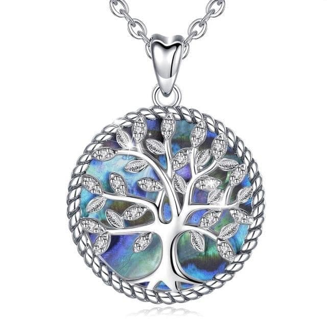 Pendants with 18 inch chain EUDORA 925 Sterling Silver Tree Of Life Pendant Crystal Leaf Blue Mother of Pearl Necklace Women Fine Jewelry Gift with Box D170|Pendants| Ancient Treasures Ancientreasures Viking Odin Thor Mjolnir Celtic Ancient Egypt Norse Norse Mythology
