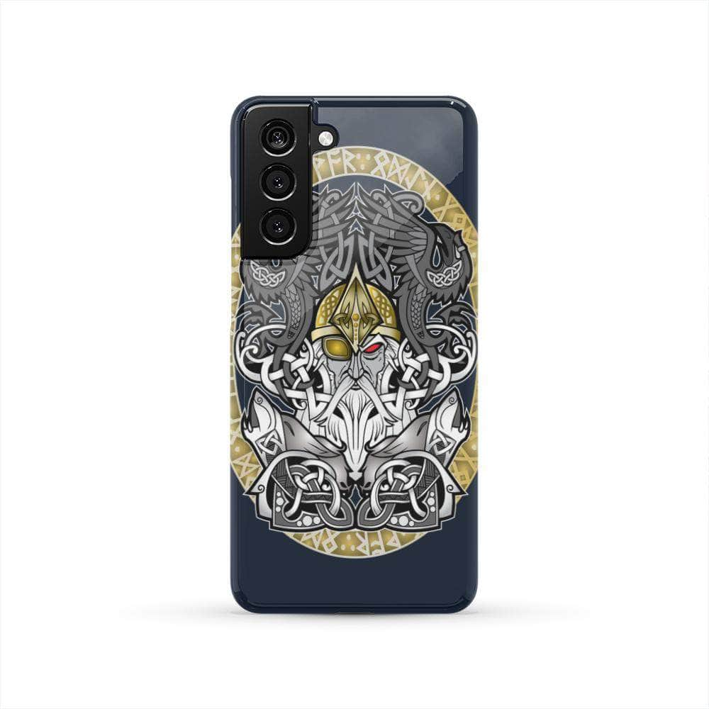 Phone GS_BANCase Samsung Galaxy S21 Odin God of War Phone Case - Navy Blue Ancient Treasures Ancientreasures Viking Odin Thor Mjolnir Celtic Ancient Egypt Norse Norse Mythology