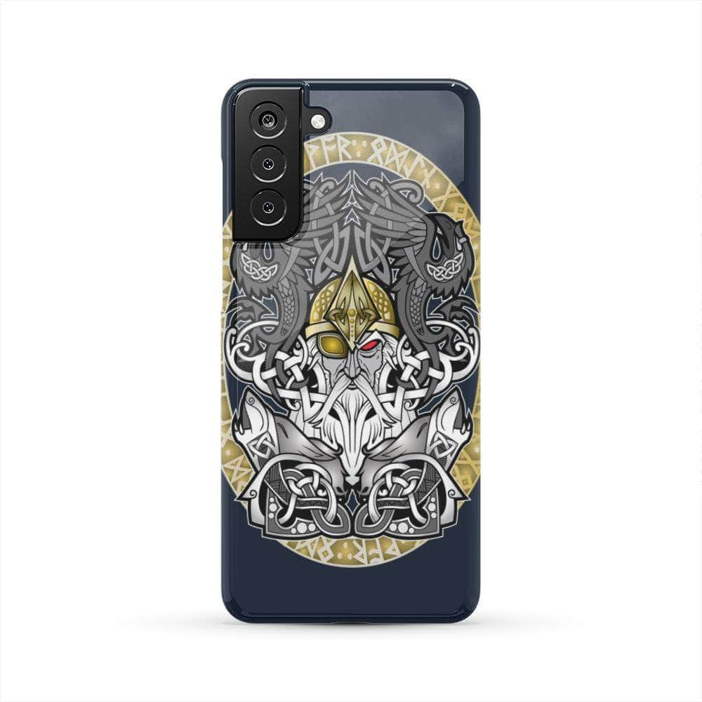 Phone GS_BANCase Samsung Galaxy S21 Plus Odin God of War Phone Case - Navy Blue Ancient Treasures Ancientreasures Viking Odin Thor Mjolnir Celtic Ancient Egypt Norse Norse Mythology