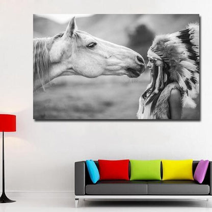 Posters & Canvases Native American Indian Girl Black & White Wall Art Ancient Treasures Ancientreasures Viking Odin Thor Mjolnir Celtic Ancient Egypt Norse Norse Mythology