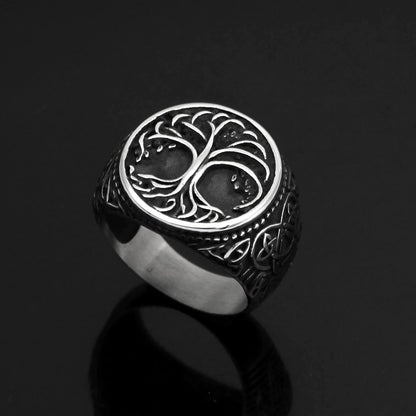 Ring 9 Vikings Yggdrasil and Wolf Paw Stainless Steel Ring Ancient Treasures Ancientreasures Viking Odin Thor Mjolnir Celtic Ancient Egypt Norse Norse Mythology