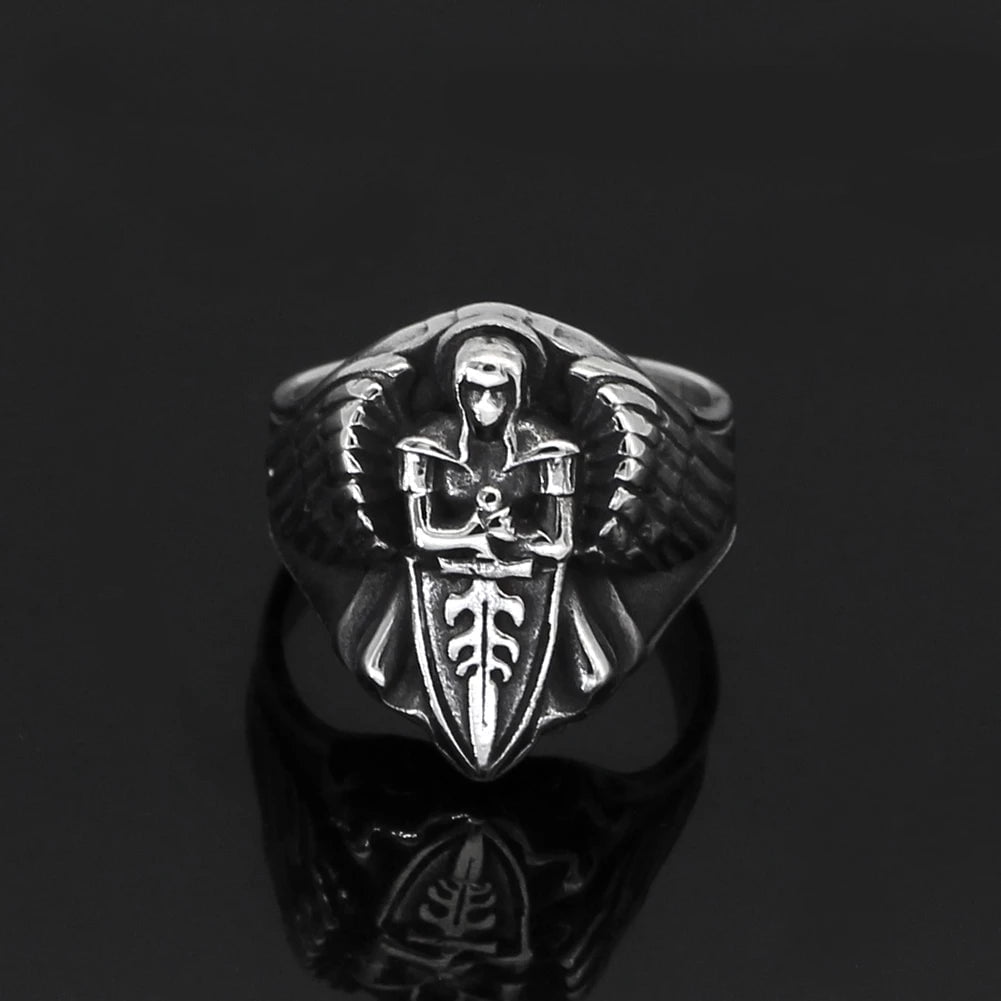 Ring Ancient Greece St.Michael Archangel Stainless Steel Ring Ancient Treasures Ancientreasures Viking Odin Thor Mjolnir Celtic Ancient Egypt Norse Norse Mythology