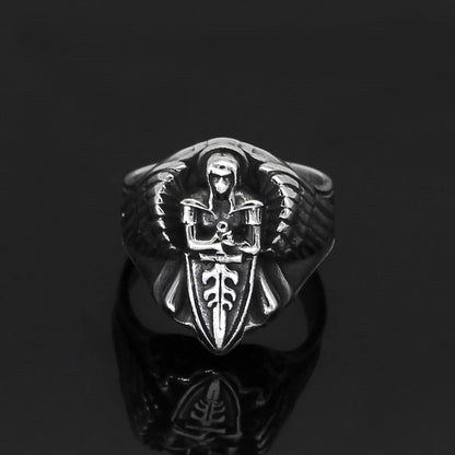 Ring Ancient Greece St.Michael Archangel Stainless Steel Ring Ancient Treasures Ancientreasures Viking Odin Thor Mjolnir Celtic Ancient Egypt Norse Norse Mythology