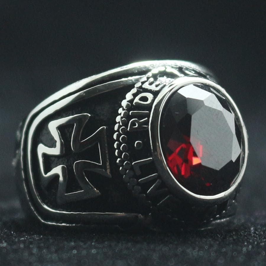 Ring Templar Cross Biker Stainless Steel Ring