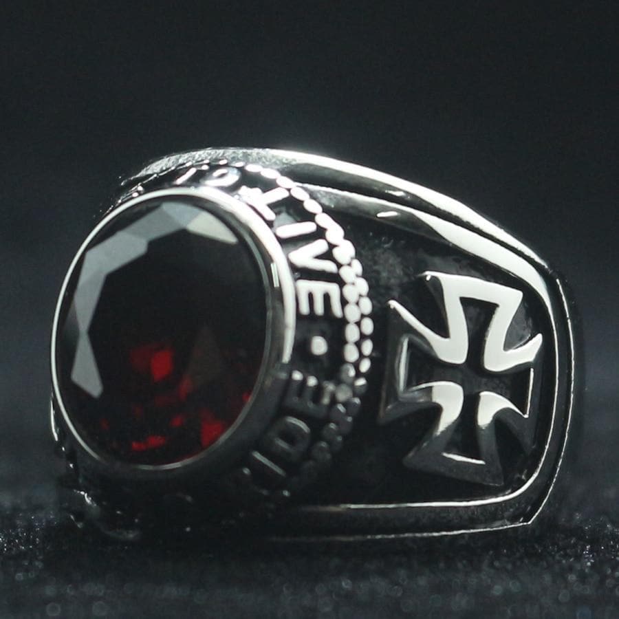 Ring Templar Cross Biker Stainless Steel Ring