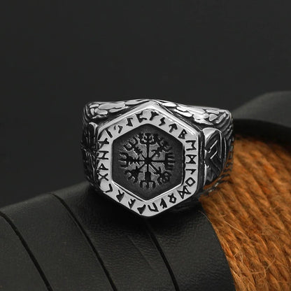 Ring Vikings Helm of Awe and Rune Stainless Steel Ring Ancient Treasures Ancientreasures Viking Odin Thor Mjolnir Celtic Ancient Egypt Norse Norse Mythology