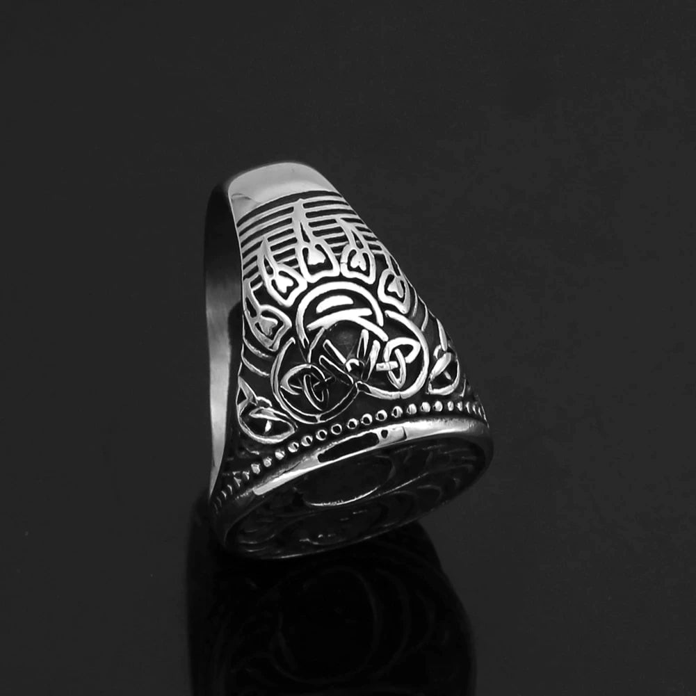 Ring Vikings Yggdrasil and Wolf Paw Stainless Steel Ring Ancient Treasures Ancientreasures Viking Odin Thor Mjolnir Celtic Ancient Egypt Norse Norse Mythology