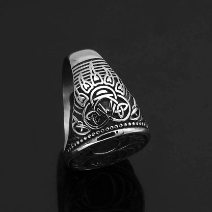 Ring Vikings Yggdrasil and Wolf Paw Stainless Steel Ring Ancient Treasures Ancientreasures Viking Odin Thor Mjolnir Celtic Ancient Egypt Norse Norse Mythology