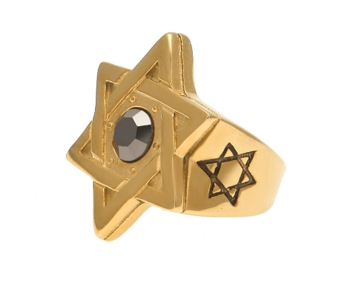 Rings 316 Stainless steel Star of David Ring Mens Iced out hematite Punk Ring Fashion jewelry Biker Ring Israel Jewish Male Jewelry|star of david ring|biker ringpunk ring Ancient Treasures Ancientreasures Viking Odin Thor Mjolnir Celtic Ancient Egypt Norse Norse Mythology