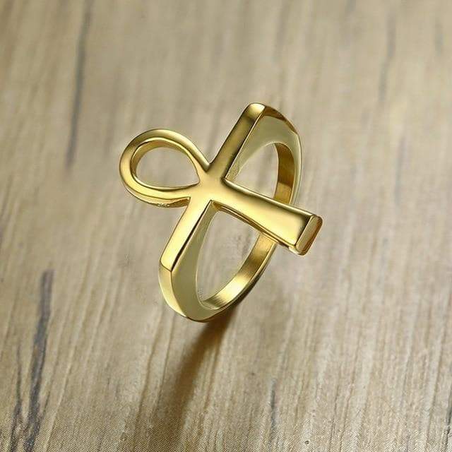 Rings 7 / Gold Ancient Egypt Ankh 316 Grade Stainless Steel Ring Ancient Treasures Ancientreasures Viking Odin Thor Mjolnir Celtic Ancient Egypt Norse Norse Mythology