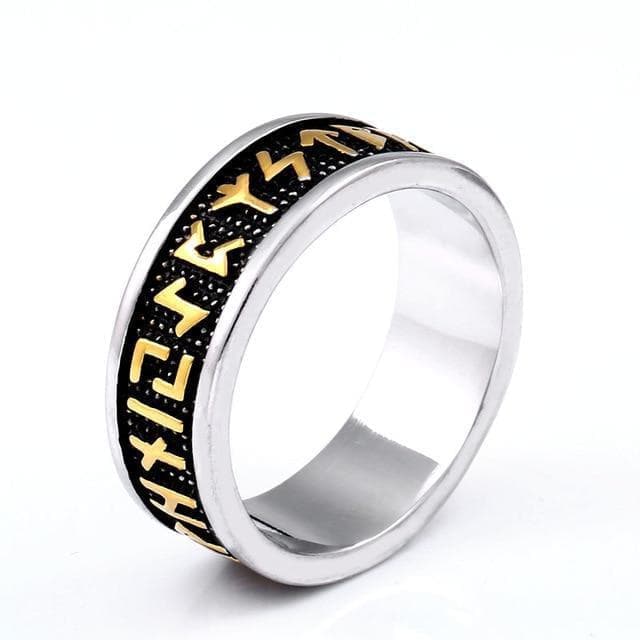 Rings 7 / gold colour Beier 316L Stainless Steel VIKING 24 Runes letter fashion wholesale ring jewelry LR595|Rings| Ancient Treasures Ancientreasures Viking Odin Thor Mjolnir Celtic Ancient Egypt Norse Norse Mythology