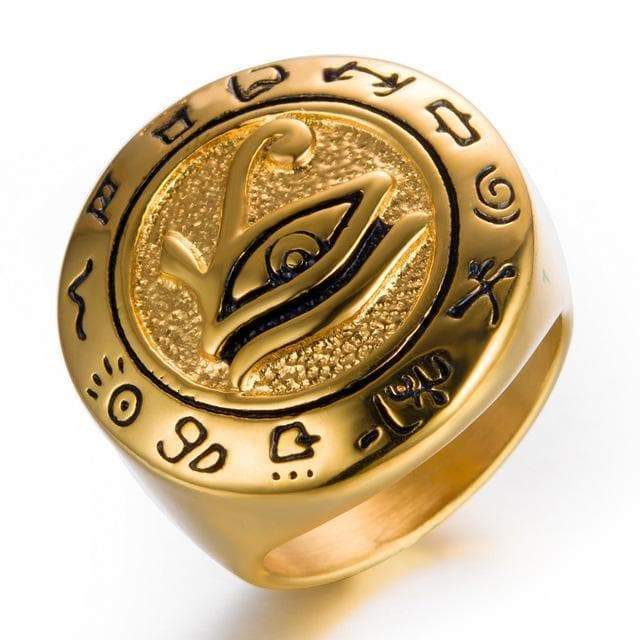 Rings 7 / Gold Eye of Horus Ring Ancient Treasures Ancientreasures Viking Odin Thor Mjolnir Celtic Ancient Egypt Norse Norse Mythology