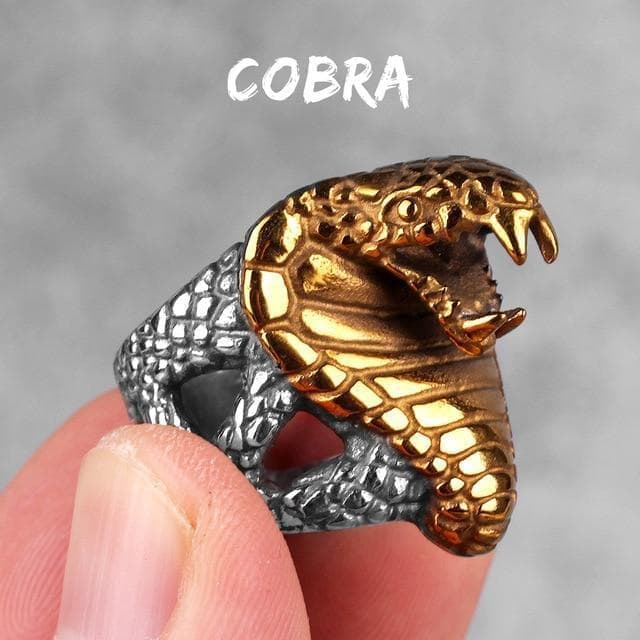 Rings 7 / Gold Stainless Steel Men Rings Cobra Snake Animal Punk Rock Personality for Biker Male Boyfriend Jewelry Creativity Gift Wholesale|Rings| Ancient Treasures Ancientreasures Viking Odin Thor Mjolnir Celtic Ancient Egypt Norse Norse Mythology