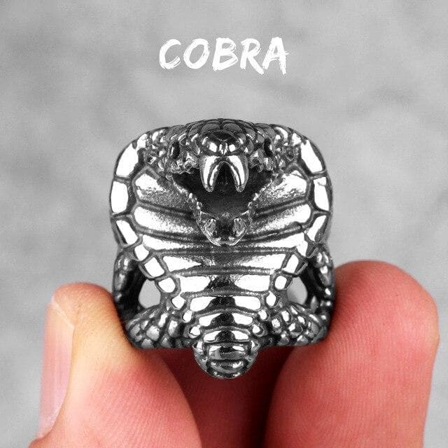 Rings 7 / R379-Silver Stainless Steel Men Rings Cobra Snake Animal Punk Rock Personality for Biker Male Boyfriend Jewelry Creativity Gift Wholesale|Rings| Ancient Treasures Ancientreasures Viking Odin Thor Mjolnir Celtic Ancient Egypt Norse Norse Mythology