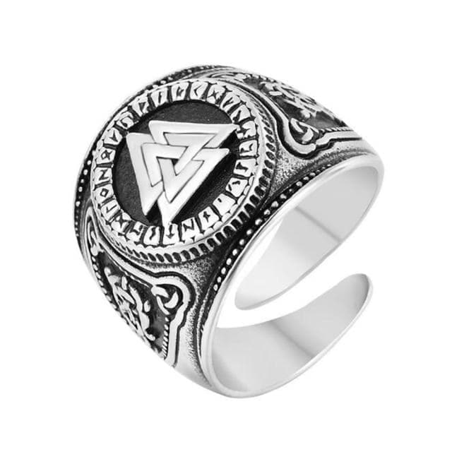Rings 7 / Silver Stainless Steel Mens Women Classic Vintage Ring Band for Men Gothic Knot Viking Open Ring Comfort Fit|Rings| Ancient Treasures Ancientreasures Viking Odin Thor Mjolnir Celtic Ancient Egypt Norse Norse Mythology