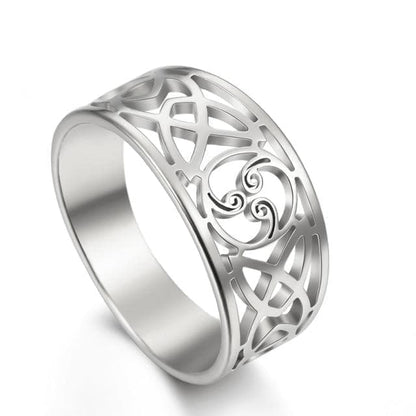 Rings 7 / Steel Celtic Triple Spiral Triskele  Stainless Steel Ring Ancient Treasures Ancientreasures Viking Odin Thor Mjolnir Celtic Ancient Egypt Norse Norse Mythology