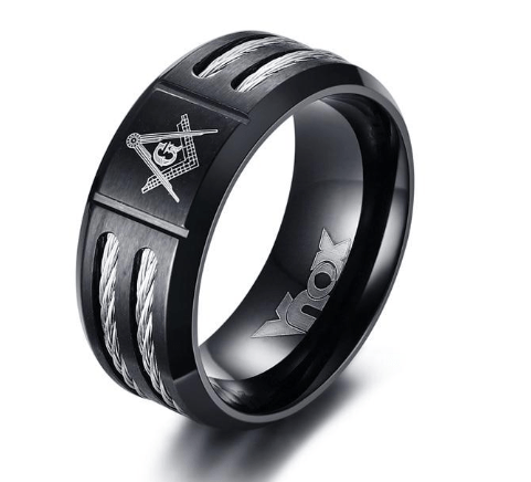 Rings 7 Vnox Vintage 9mm Masonic Ring Men Jewelry Black Stainless Steel With Wire Brother Gift|stainless steel|black stainless steelmasonic ring Ancient Treasures Ancientreasures Viking Odin Thor Mjolnir Celtic Ancient Egypt Norse Norse Mythology