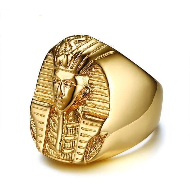 Rings 9 / 14065 Modyle Gold Color Mysterious Egyptian Pharaoh Rings Rock Titanium Stainless Steel Mens Signet Bling Ring for Men Jewelry|Rings| Ancient Treasures Ancientreasures Viking Odin Thor Mjolnir Celtic Ancient Egypt Norse Norse Mythology