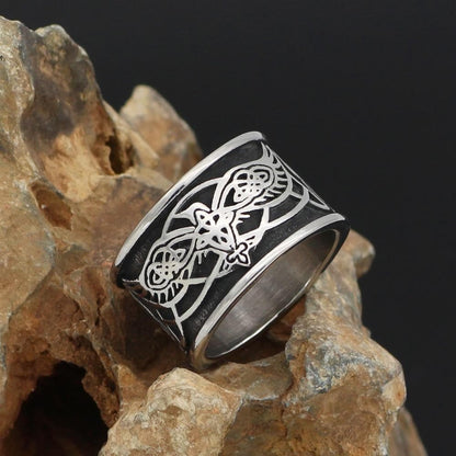 Rings 9 Nordic Viking Odin Raven Knot Ring