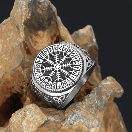 Rings 9 Vikings Helm of Awe Stainless Steel Ring Ancient Treasures Ancientreasures Viking Odin Thor Mjolnir Celtic Ancient Egypt Norse Norse Mythology