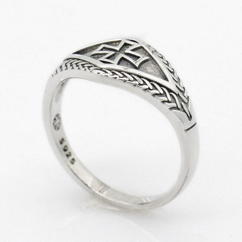 Rings 925 Sterling Silver Cross Men Ring Knights Templars Vintage Punk Christian Retro Thai Silver Ring for Male Fashion Jewelry|Rings| Ancient Treasures Ancientreasures Viking Odin Thor Mjolnir Celtic Ancient Egypt Norse Norse Mythology