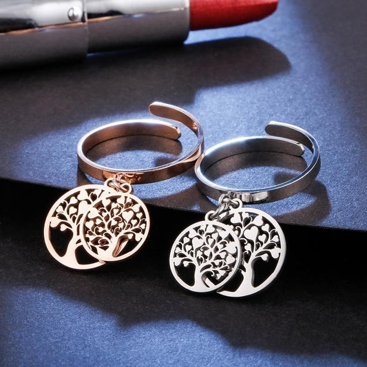 Rings Adjustable Tree of Life Stainless Steel Rings for Women Fashion Silvery Comfort Fit Rings Engagement Jewelry Anillo 2020 New|Rings| Ancient Treasures Ancientreasures Viking Odin Thor Mjolnir Celtic Ancient Egypt Norse Norse Mythology