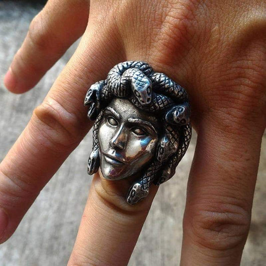 Rings Ancient Greek Medusa Stainless Steel Ring Ancient Treasures Ancientreasures Viking Odin Thor Mjolnir Celtic Ancient Egypt Norse Norse Mythology