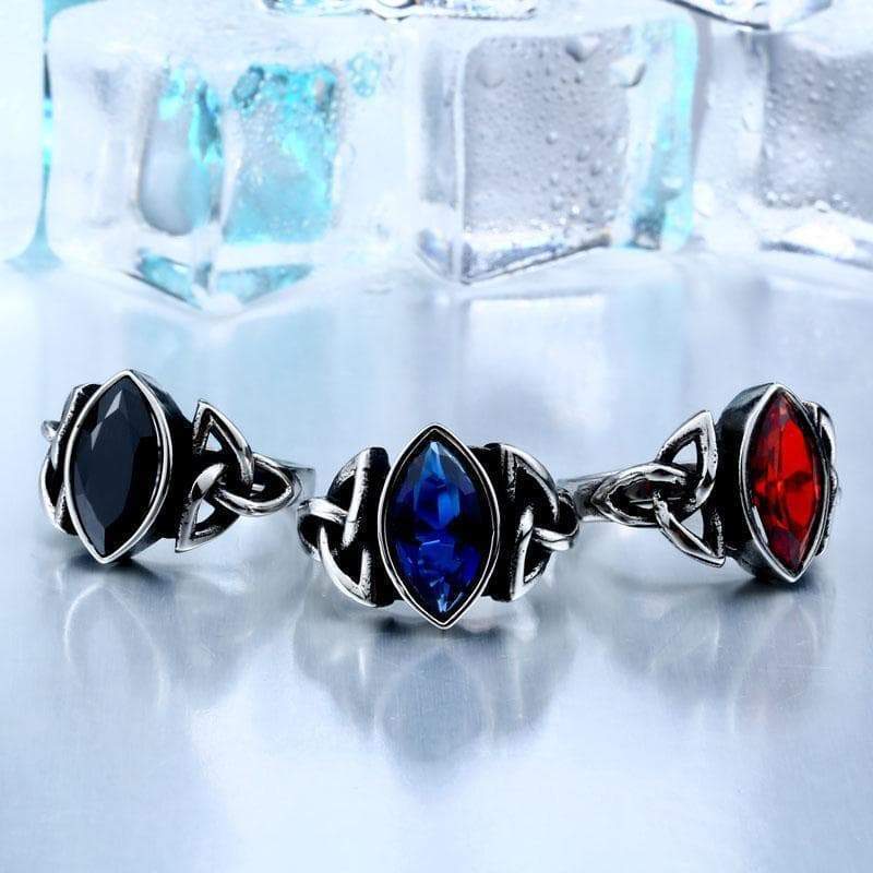 Rings Celtic Gem Stone Stainless Steel Triquetra Ring Ancient Treasures Ancientreasures Viking Odin Thor Mjolnir Celtic Ancient Egypt Norse Norse Mythology