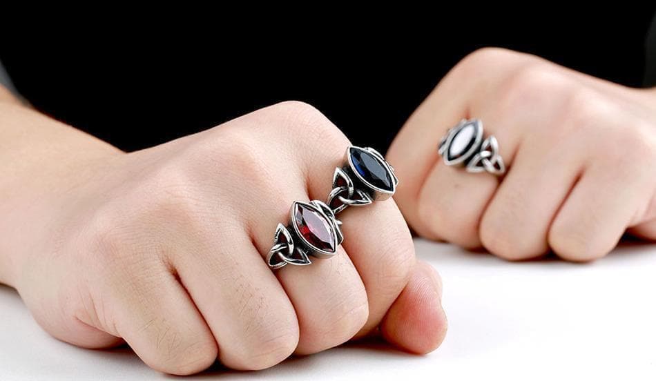 Rings Celtic Gem Stone Stainless Steel Triquetra Ring Ancient Treasures Ancientreasures Viking Odin Thor Mjolnir Celtic Ancient Egypt Norse Norse Mythology