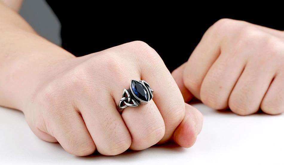 Rings Celtic Gem Stone Stainless Steel Triquetra Ring Ancient Treasures Ancientreasures Viking Odin Thor Mjolnir Celtic Ancient Egypt Norse Norse Mythology