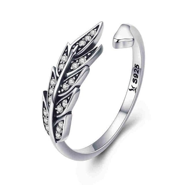 Rings China / SCR313 BAMOER Hot Sale Authentic 925 Sterling Silver Feather Wings Adjustable Finger Ring for Women Sterling Silver Jewelry Gift SCR313|Rings| Ancient Treasures Ancientreasures Viking Odin Thor Mjolnir Celtic Ancient Egypt Norse Norse Mythology