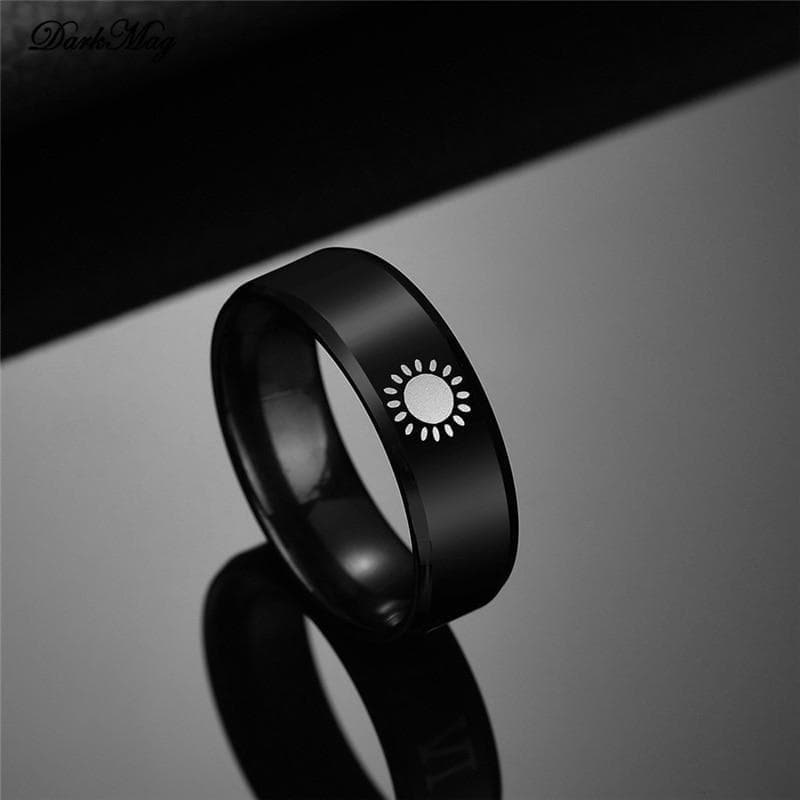 Rings DarkMag Hot Sale 8MM Wide Stainless Steel Black Color Signet Ring For Women Engraved Sun Symbol Men Ring Drop Shipping|Rings| Ancient Treasures Ancientreasures Viking Odin Thor Mjolnir Celtic Ancient Egypt Norse Norse Mythology
