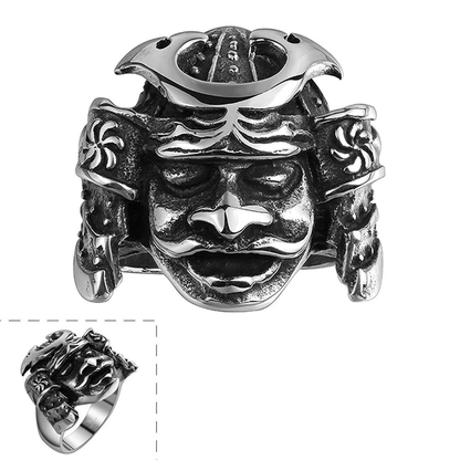 Feudal Japan Bushido Samurai Warrior Helmet Stainless Steel Ring